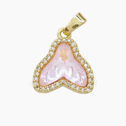 Copper Pendant Pave Zircon, Gold Plated