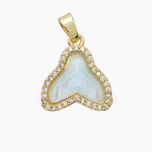 Copper Pendant Pave Zircon, Gold Plated