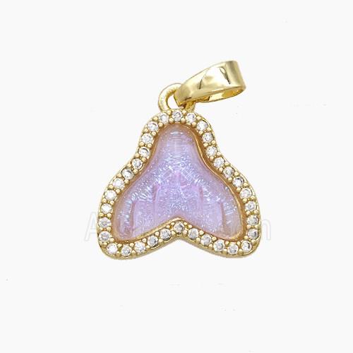 Copper Pendant Pave Zircon, Gold Plated