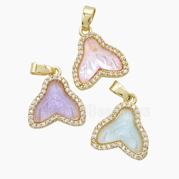 Copper Pendant Pave Zircon, Gold Plated