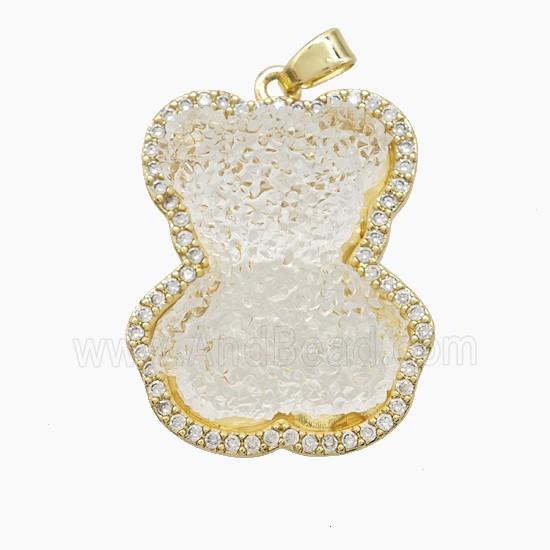 Copper Pendant Pave Zircon, Gold Plated