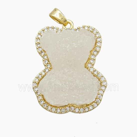 Copper Pendant Pave Zircon, Gold Plated
