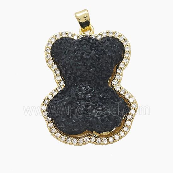 Copper Pendant Pave Zircon, Gold Plated