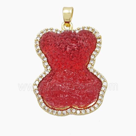 Copper Pendant Pave Zircon, Gold Plated