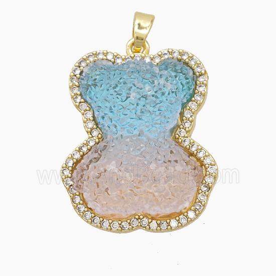 Copper Pendant Pave Zircon, Gold Plated