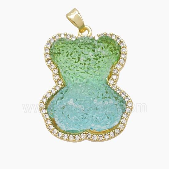 Copper Pendant Pave Zircon, Gold Plated