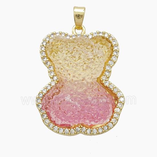 Copper Pendant Pave Zircon, Gold Plated