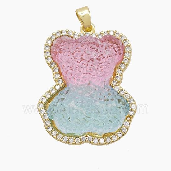 Copper Pendant Pave Zircon, Gold Plated