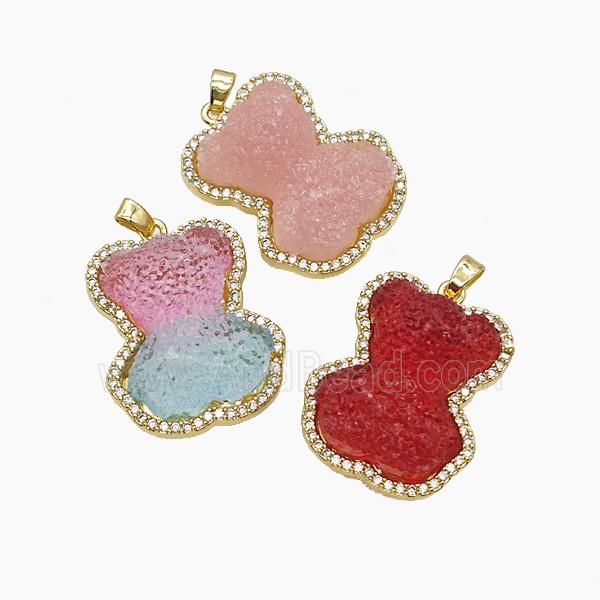 Copper Pendant Pave Zircon, Gold Plated
