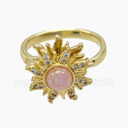 Copper Pendant Pave Zircon, Gold Plated