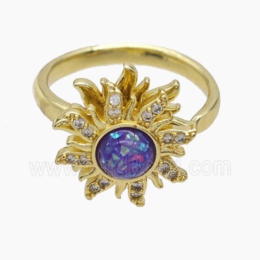Copper Pendant Pave Zircon, Gold Plated