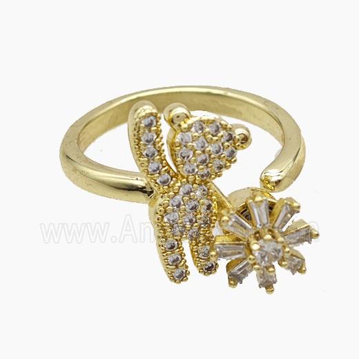 Copper Pendant Pave Zircon, Gold Plated