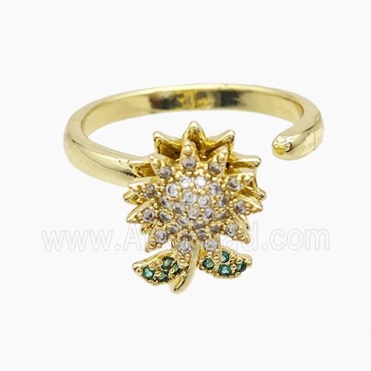 Copper Pendant Pave Zircon, Gold Plated