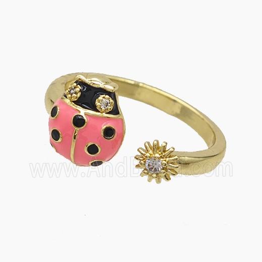 Copper Pendant Pave Zircon, Gold Plated