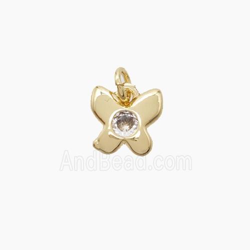 Copper Pendant Pave Zircon, Gold Plated