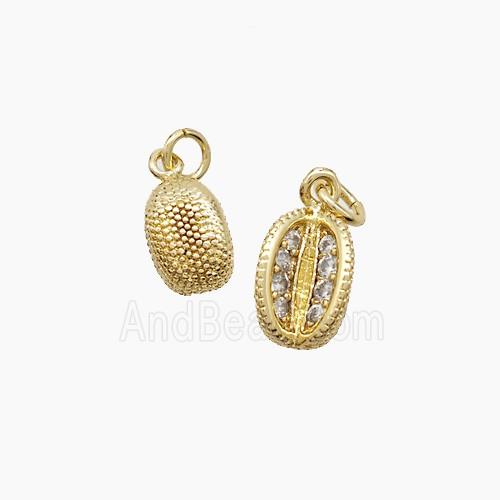 Copper Pendant Pave Zircon, Gold Plated
