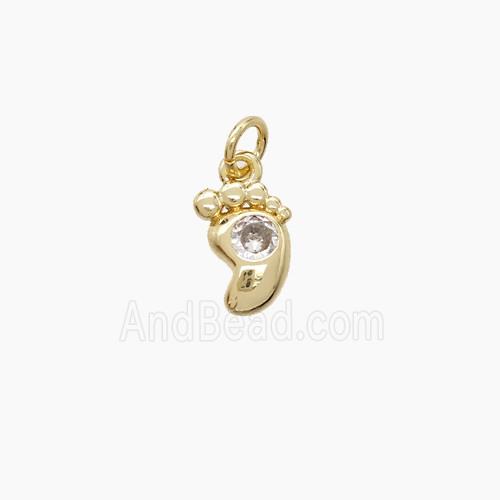 Copper Pendant Pave Zircon, Gold Plated
