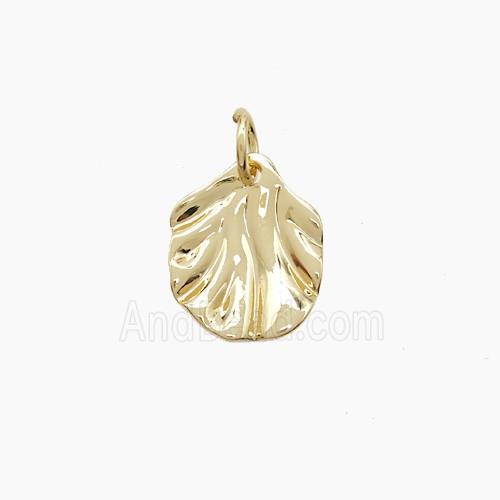 Copper Leaf Pendant Gold Plated