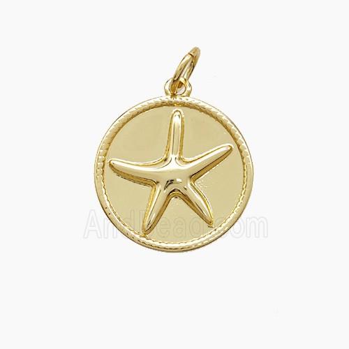 Copper Starfish Pendant Gold Plated