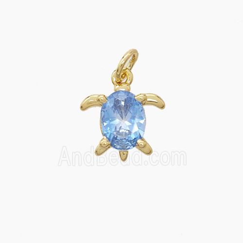 Copper Pendant Pave Zircon, Gold Plated