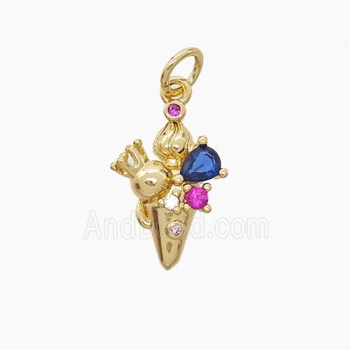 Copper Pendant Pave Zirconia Gold Plated