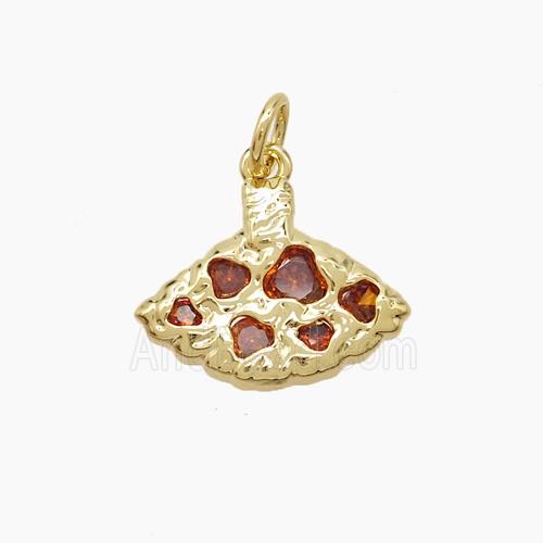 Copper Skirt Pendant Pave Zirconia Gold Plated