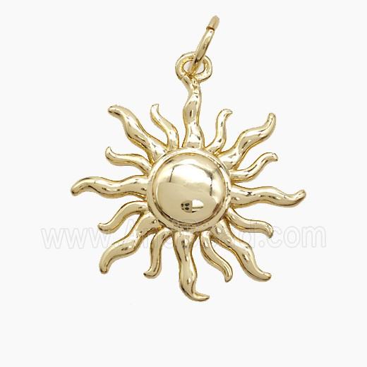 Copper Pendant Pave Zircon, Gold Plated