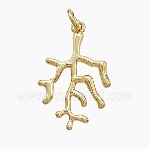 Copper Pendant Pave Zircon, Gold Plated