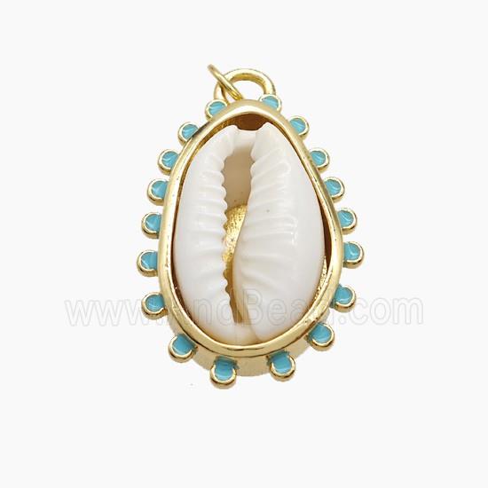 Copper Pendant Pave Zircon, Gold Plated