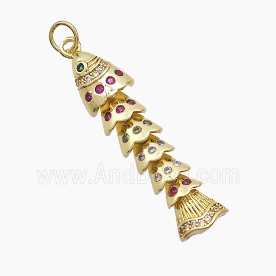Copper Pendant Pave Zircon, Gold Plated