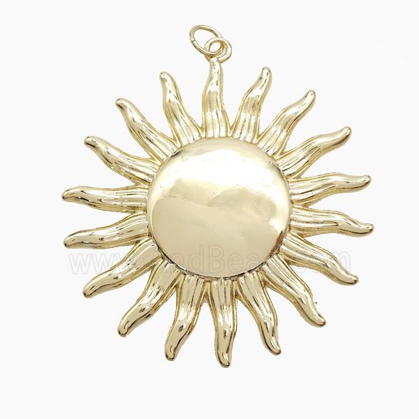 Copper Pendant Pave Zircon, Gold Plated