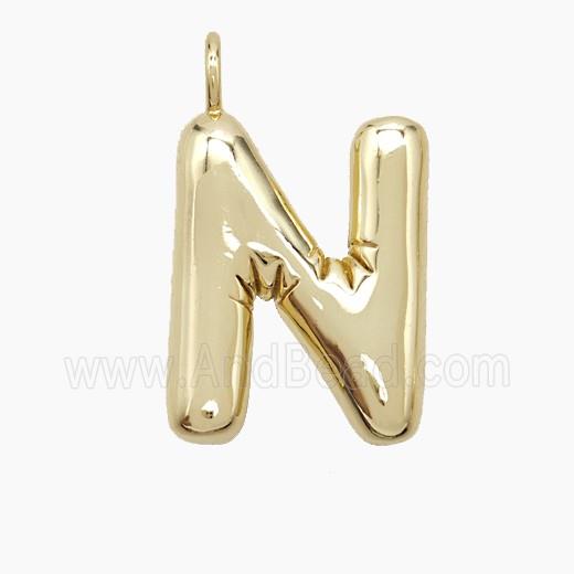 Copper Letter-N Pendant Gold Plated