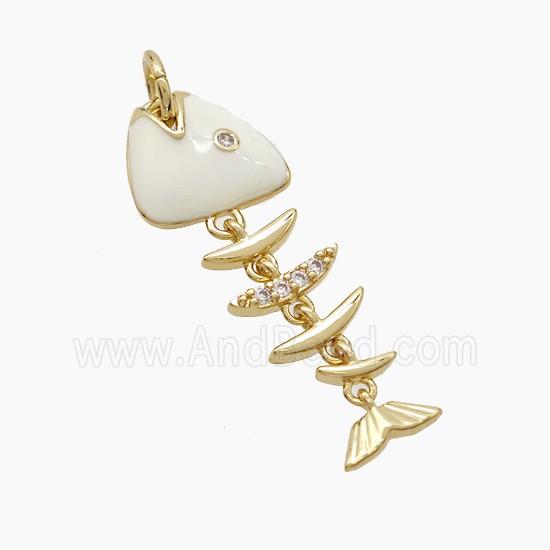 Enamel Copper Pendant, Gold Plated