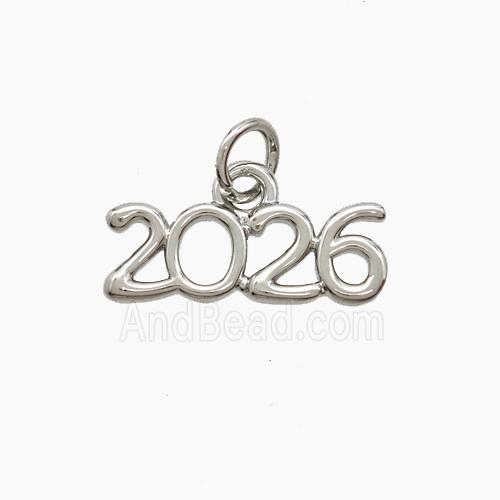 Copper 2026 Pendant Platinum Plated