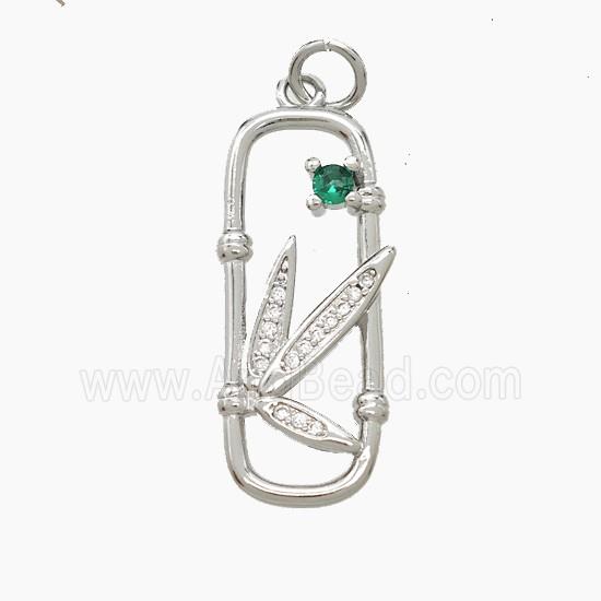 Copper Dragonfly Pendant Pave Zirconia Platinum Plated