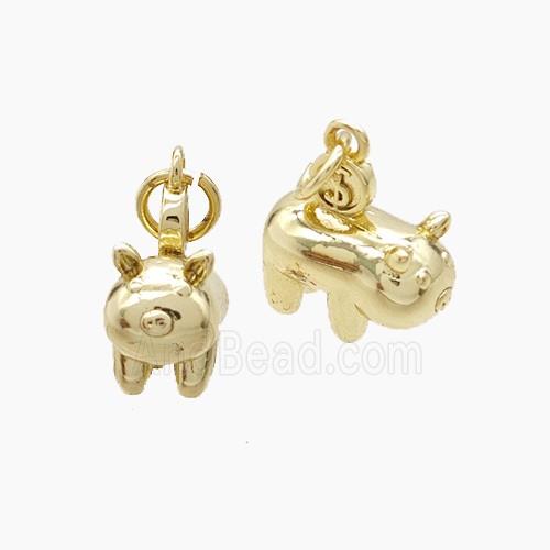 Copper Pig Pendant Gold Plated