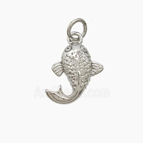 Copper Fish Pendant Platinum Plated