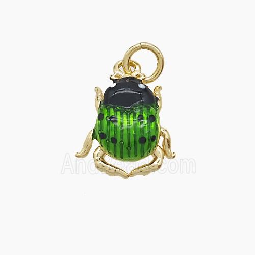 Enamel Copper Pendant, Gold Plated