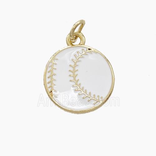 Enamel Copper Pendant, Gold Plated