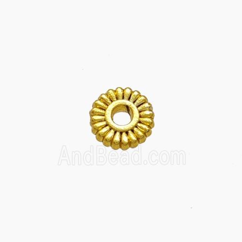 Zinc Alloy Rondelle Spacer Beads Gold Plated