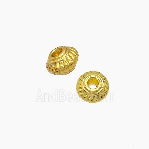 Zinc Alloy Rondelle Spacer Beads Gold Plated