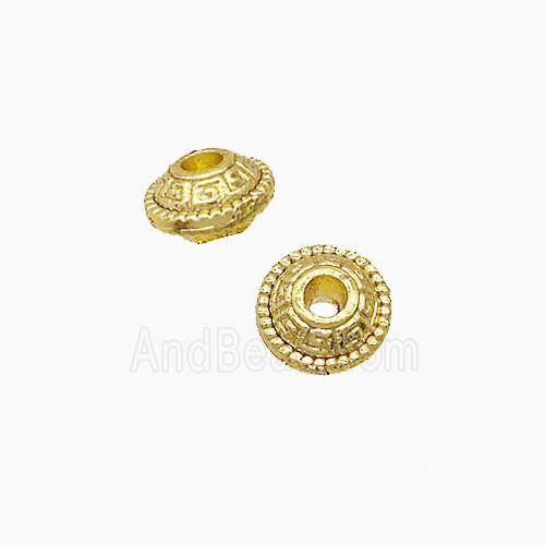 Zinc Alloy Rondelle Spacer Beads Gold Plated