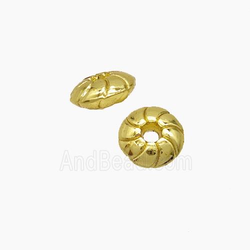 Zinc Alloy Rondelle Spacer Beads Gold Plated