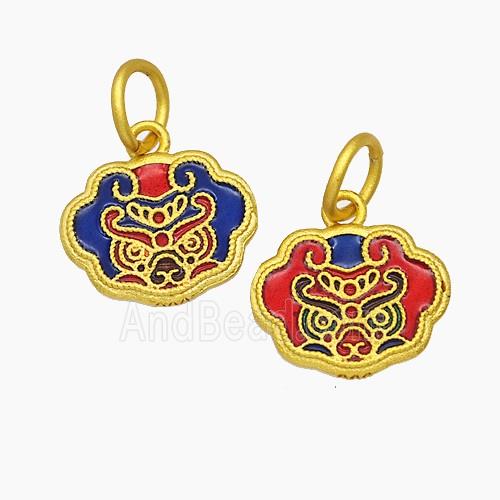Copper Pendant Pave Zircon, Gold Plated