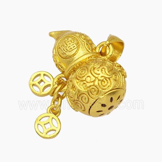 Copper Pendant Pave Zircon, Gold Plated