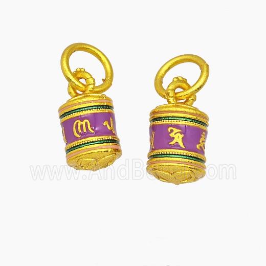 Copper Pendant Pave Zircon, Gold Plated