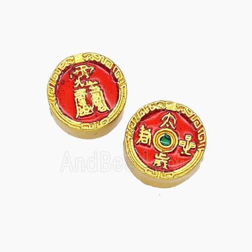 Copper Pendant Pave Zircon, Gold Plated
