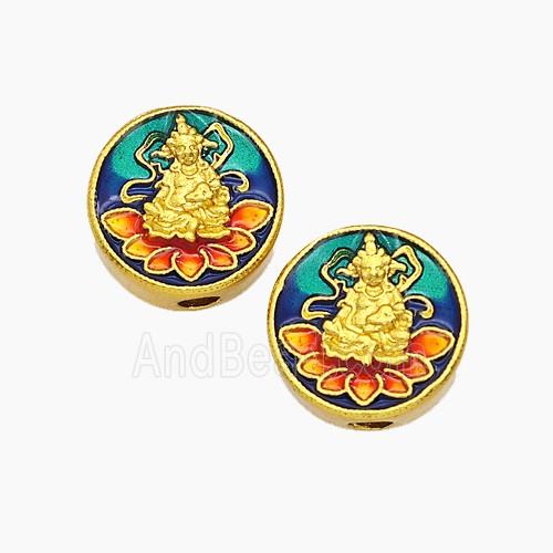 Copper Pendant Pave Zircon, Gold Plated