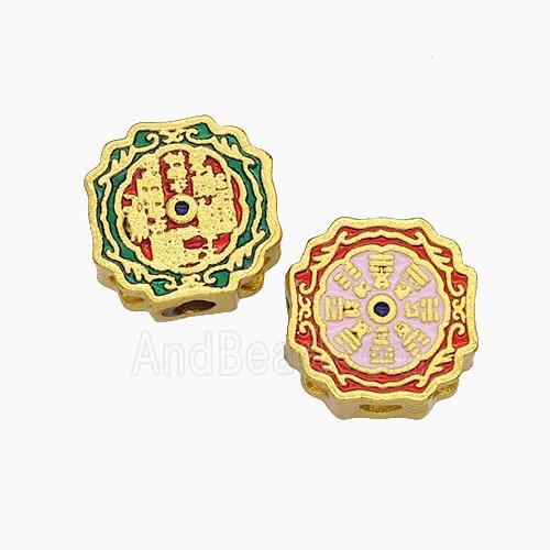 Copper Pendant Pave Zircon, Gold Plated