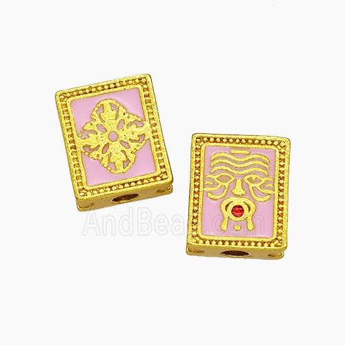 Copper Pendant Pave Zircon, Gold Plated